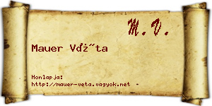 Mauer Véta névjegykártya